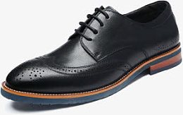 雕花深蓝色商务男鞋