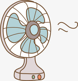 卡通手绘绿色的风扇