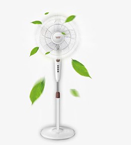 吹着绿叶的风扇