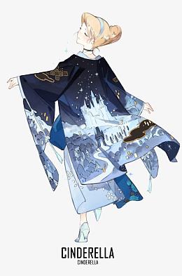 灰姑娘和服图
