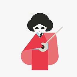 红色日式海报素材