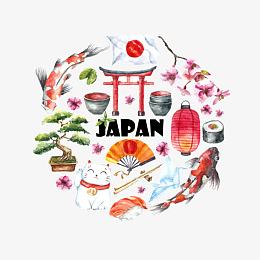 红色日式海报素材