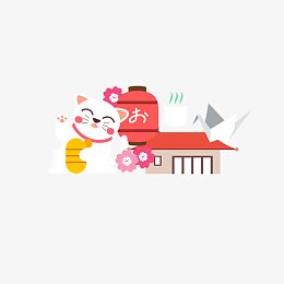 红色日式海报素材