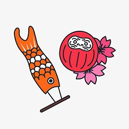 红色日式海报素材