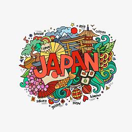 红色日式海报素材
