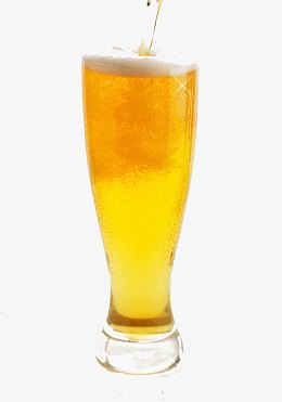 玻璃杯装啤酒