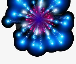 蓝色烟花火焰光效效果元素