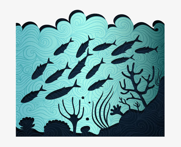 矢量海底世界素材免费下载_觅元素