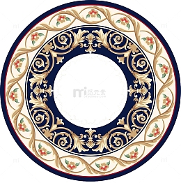 简约圆形藏式花边