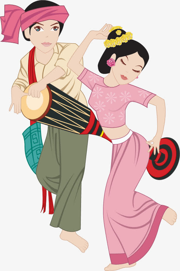 矢量手绘民族风舞蹈