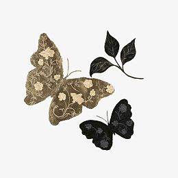 藏族纹样深色花纹蝴蝶