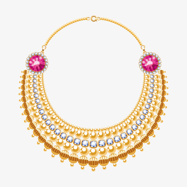 奢华金项链钻石矢量素材