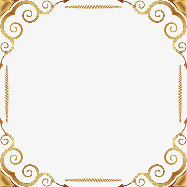矢量手绘金色边框
