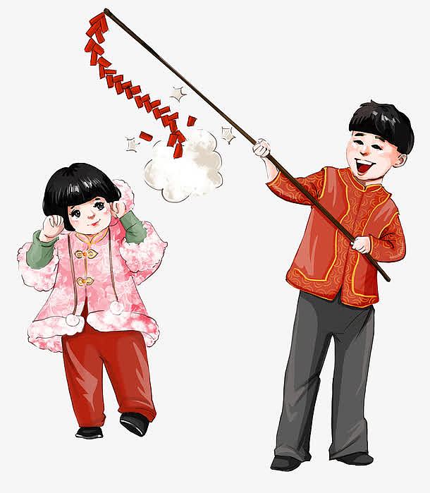 传统春节鞭炮插画