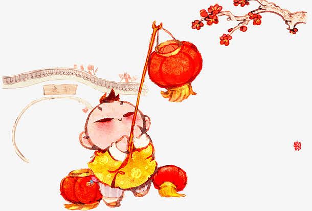 中国春节传统文化插画