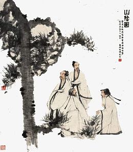 水墨装饰古人图