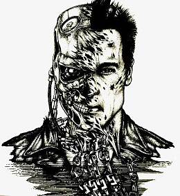 恐怖人像插画