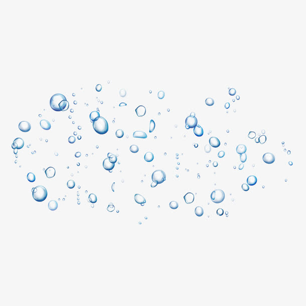 蓝色水珠气泡免抠素材免费下载_觅元素51yuansu.com