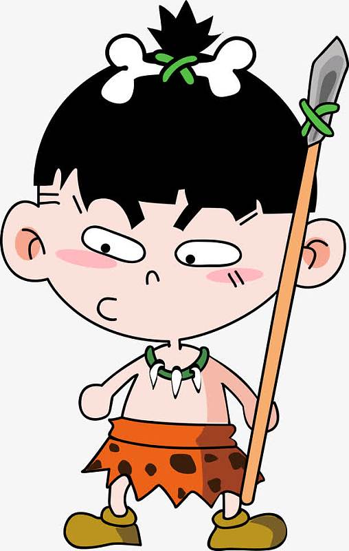 卡通原始野人矢量图下载