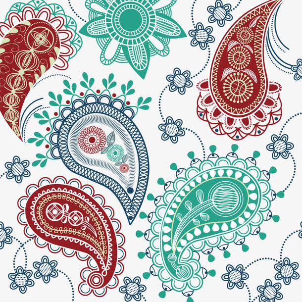 装饰彩色民族风花纹