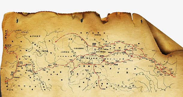 丝绸之路线路图免抠素材png丝绸之路沿途站点线路图png梦矢量图png