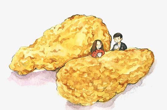 炸鸡腿插画
