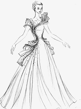 性感礼服设计插画稿
