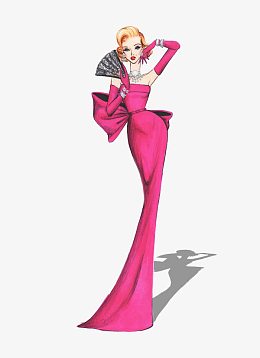 高端女式晚礼服插画