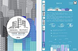 矢量城市插画宣传单素材