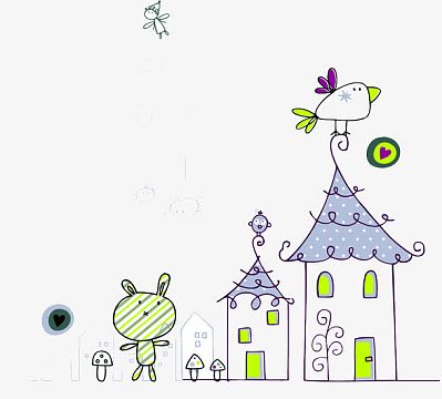 线条画房子素材_线条画房子图片元素-觅元素