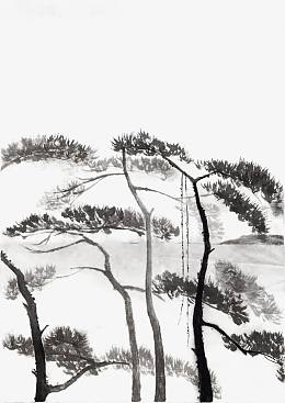 水墨松树