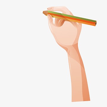 拿着铅笔写字的手