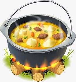 卡通户外煮食物