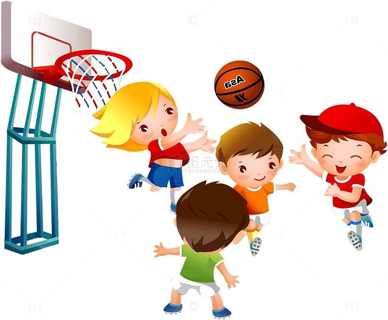 打篮球的小孩
