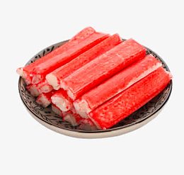 盘里的冷冻蟹柳