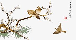 花鸟工笔画梅花
