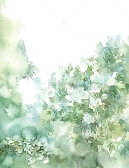 唯美中国古风水彩插画