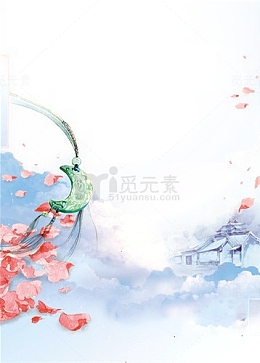 唯美古风水彩插画