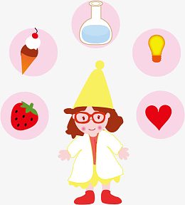 矢量小博士和食物