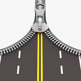 拉开的沥青公路