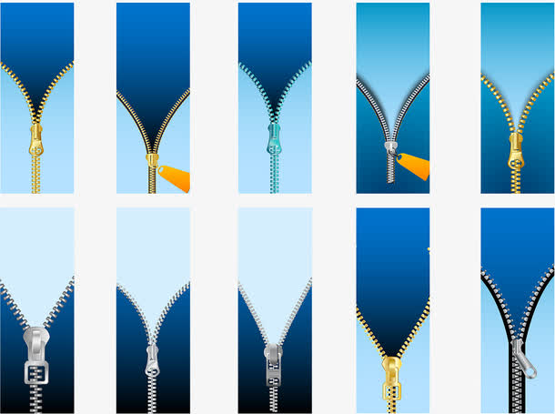 蓝色服装拉链矢量图免抠素材免费下载_觅元素51yuansu.com