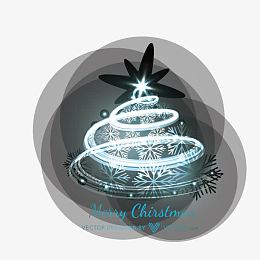 线条 流线型 圣诞树 发光背景