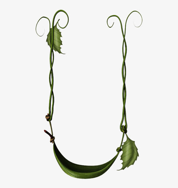 绿色叶子秋千免抠素材免费下载_觅元素51yuansu.com