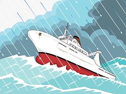 乌云海浪暴风雨