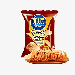 可比克袋装薯片免抠素材