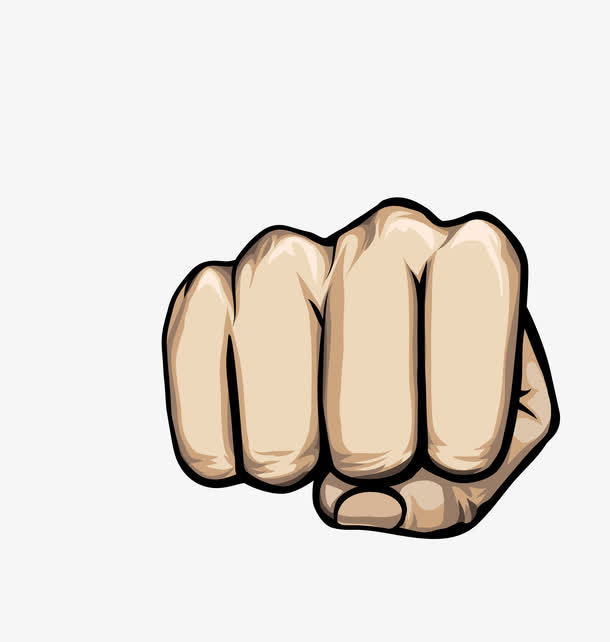 矢量黄色拳头装饰力量象征