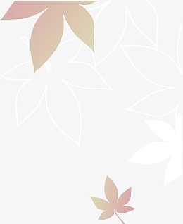 手绘树叶漂浮