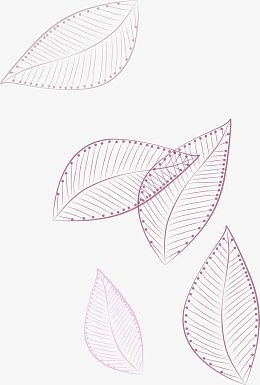 紫色清新树叶漂浮素材