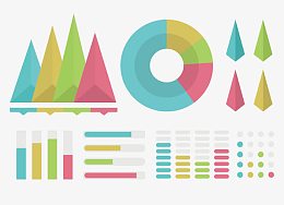 矢量创意彩色商务数据分析图表