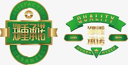 绿色金属质感郑重承诺矢量